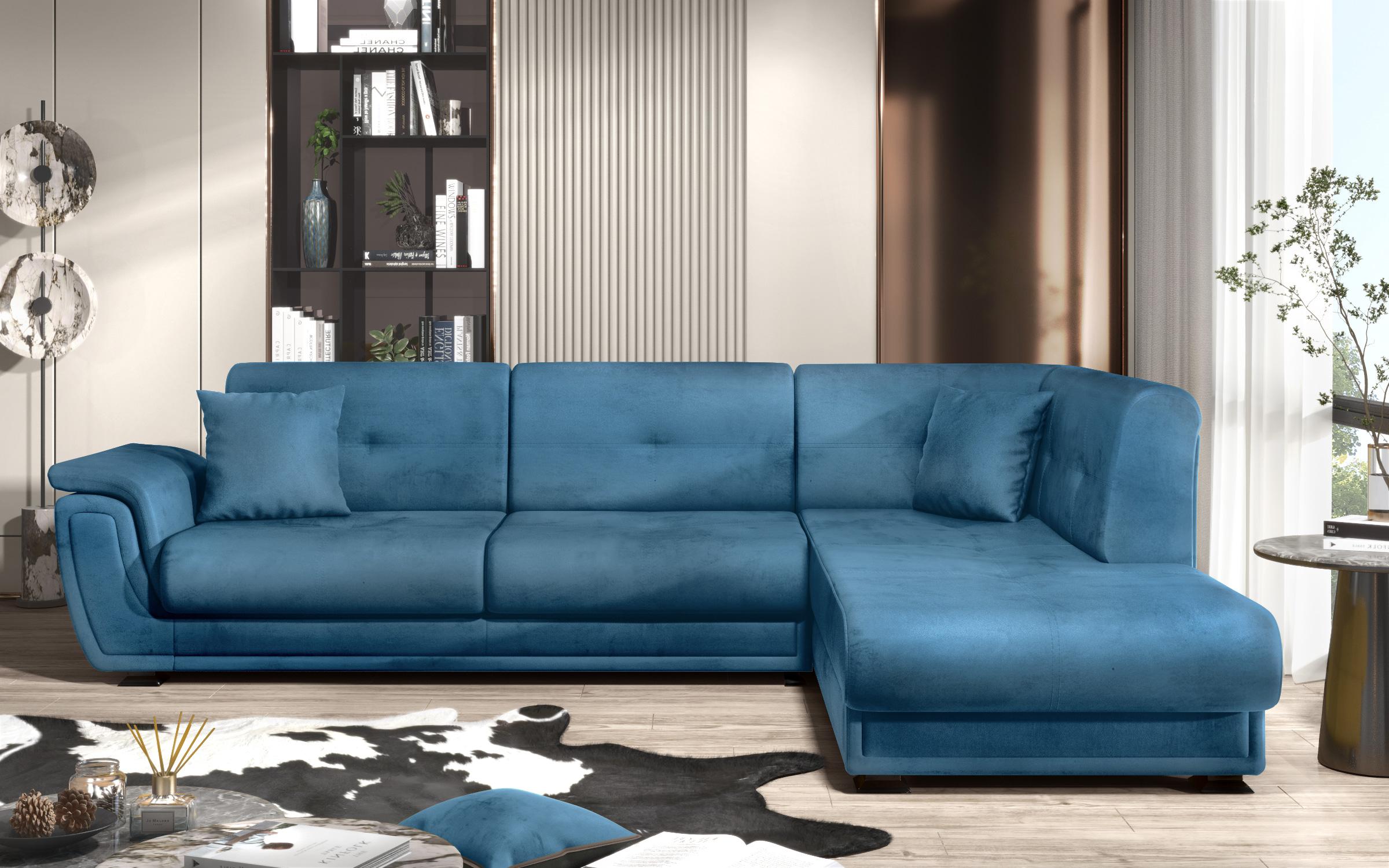 Γωνιακός καναπές Princes ΙΙ, μπλε  1